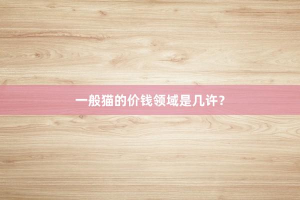 一般猫的价钱领域是几许？