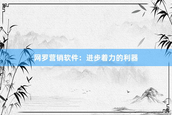 网罗营销软件：进步着力的利器